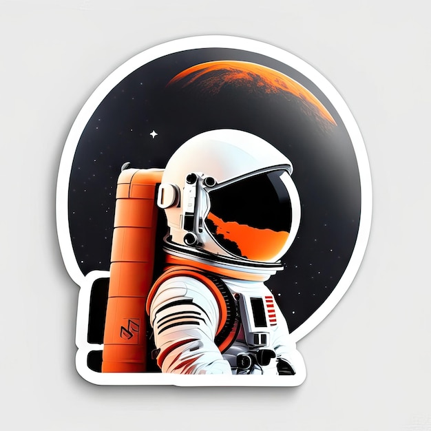 adesivo di astronauta minimalista