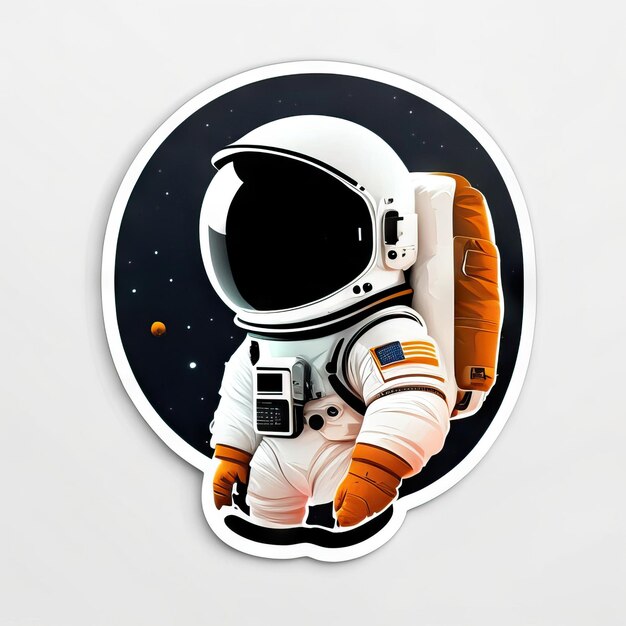 adesivo di astronauta minimalista