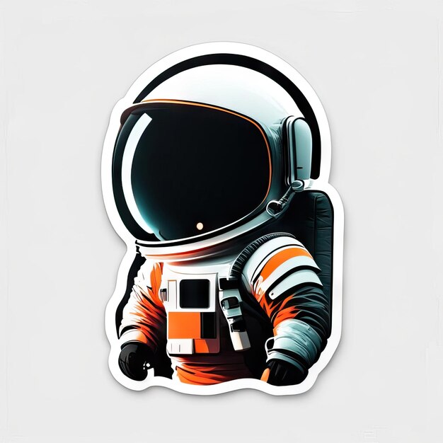 adesivo di astronauta minimalista