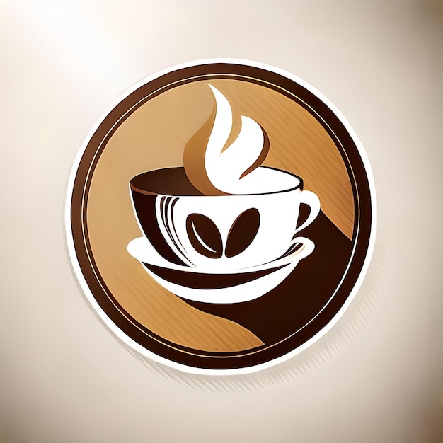 adesivo di caffetteria bicchiere di caffè con logo 2D spruzzati