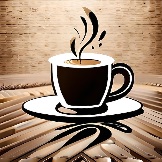 adesivo di caffetteria bicchiere di caffè con logo 2D spruzzati