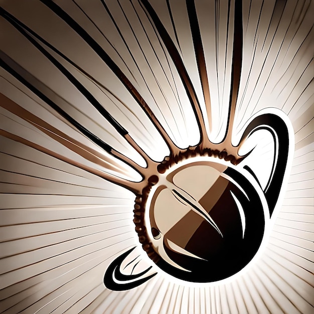adesivo di caffetteria bicchiere di caffè con logo 2D spruzzati
