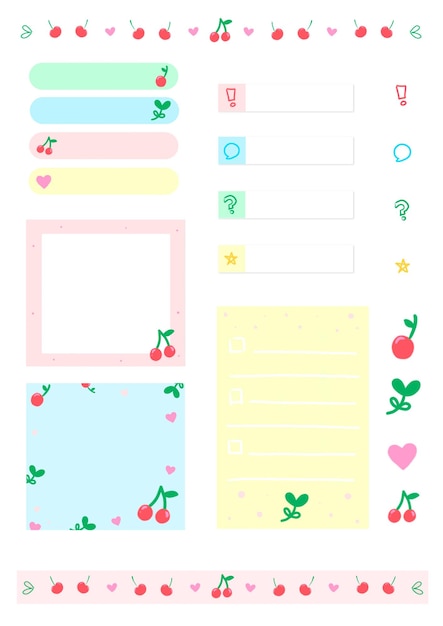 adesivo digitale di ciliegie per pianificatore digitale