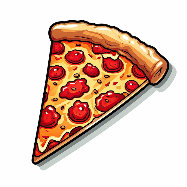 adesivo per fette di pizza Illustrazione vettoriale isolata su sfondo bianco