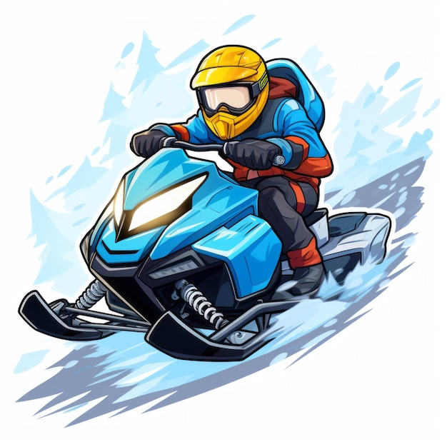 Adesivo per sciatore di motoslitte dei cartoni animati Adventurecore Auto Body Works