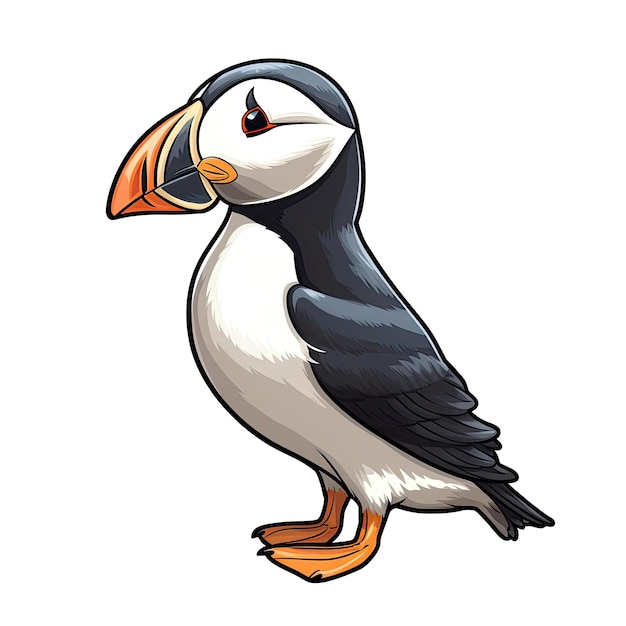 Adesivo Puffin Bird Su Sfondo Tansparent Isolato Png Logo Generative AI