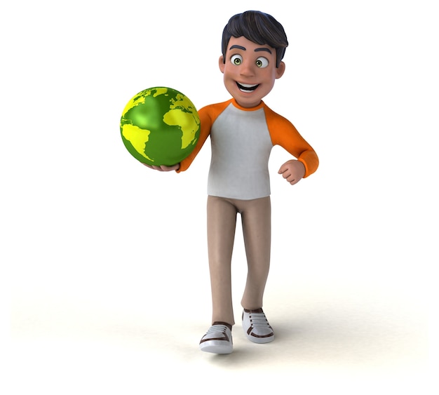 Adolescente asiatico divertente del fumetto 3D
