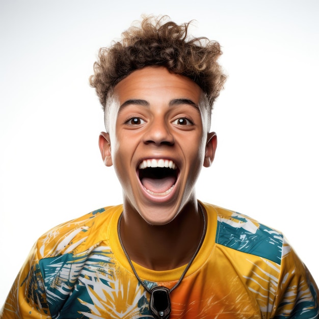 Adolescente brasiliano allegro nel colpo dello studio