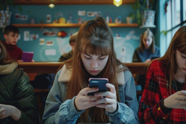 adolescenti che usano gli smartphone