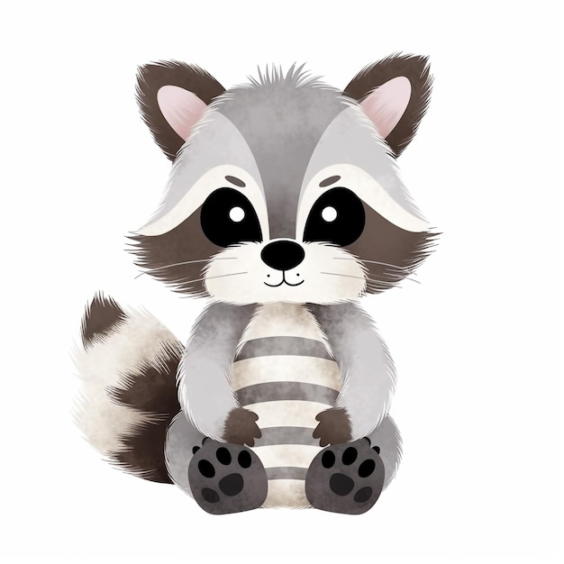 Adorabile Baby Woodland Raccoon Clip Art Cute e giocose rappresentazioni artistiche