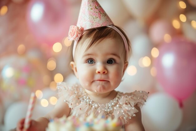 Adorabile bambina di compleanno Generate Ai