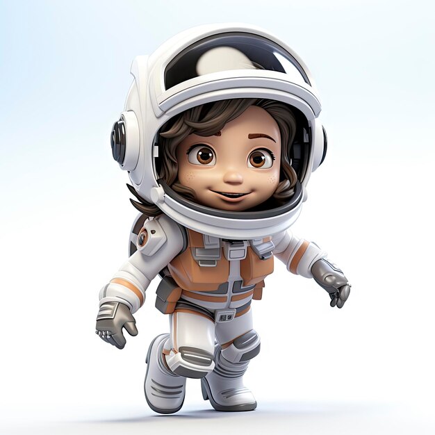 Adorabile bambino-astronauta dei cartoni animati pronto per l'avventura spaziale