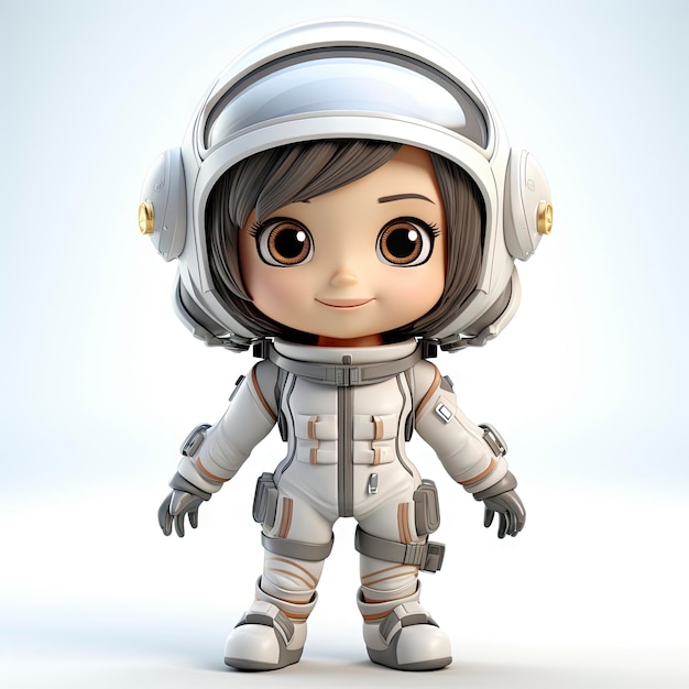 Adorabile bambino-astronauta dei cartoni animati pronto per l'avventura spaziale