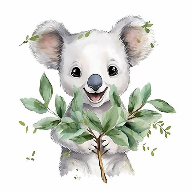 Adorabile bambino koala in acquerello