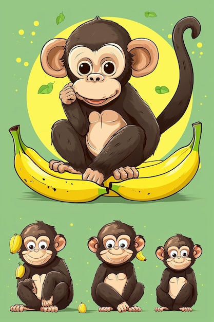 Adorabile banana scimmia