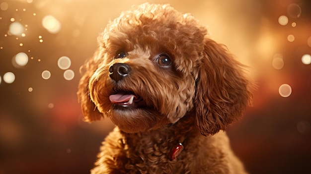 Adorabile cane barboncino in stile cinematografico generato dall'intelligenza artificiale