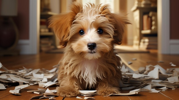 adorabile cucciolo di Yorkshire Terrier a casa