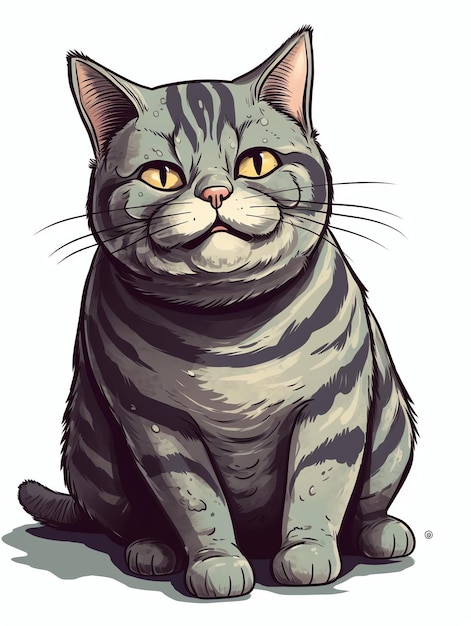 Adorabile disegno di gatto American Shorthair per maglietta e adesivo perfetto per gli amanti dei gatti