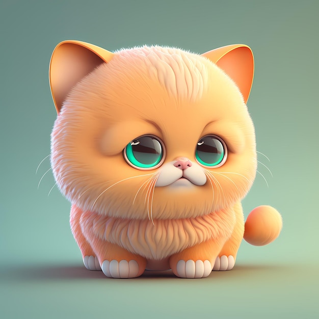 adorabile e simpatico gatto paffuto rendering 3D