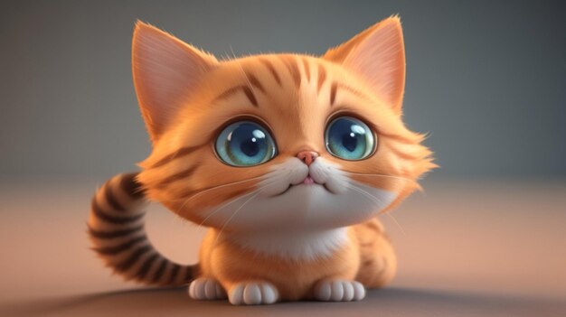 Adorabile gatto dei cartoni animati 3D