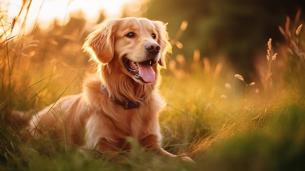 Adorabile Golden Retriever accattivante messa a fuoco