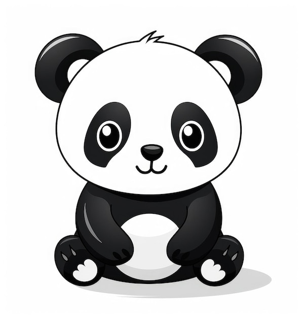 Adorabile orso panda bianco nero con occhi espressivi in natura AI generativa