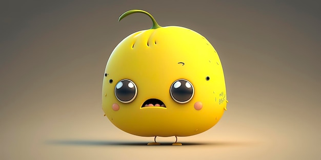 Adorabile personaggio animato di limone