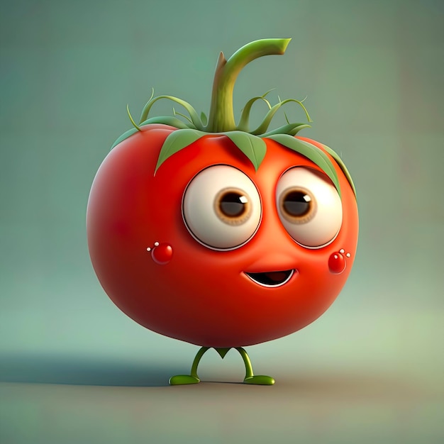 Adorabile personaggio animato di pomodoro