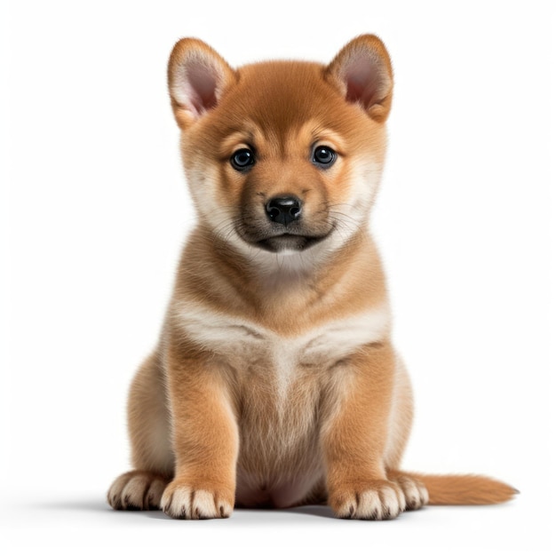 Adorabile Ritratto di Baby Shiba Inu Cucciolo di Cane Moneta AI Generata