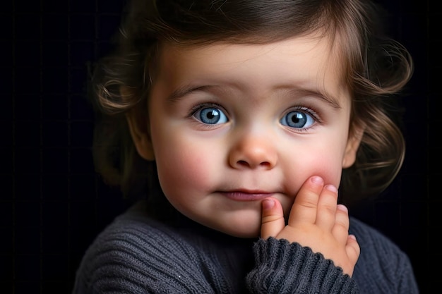 Adorabile ritratto di bambino con le guance grasse