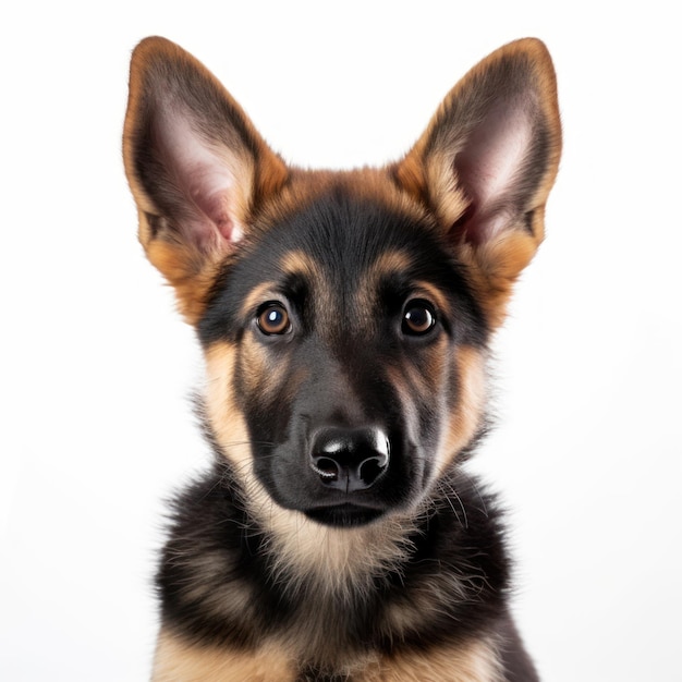 Adorabile ritratto di cucciolo di cane pastore tedesco generato dall'intelligenza artificiale