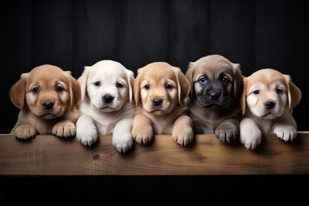 Adorabile ritratto in studio di cuccioli di cucciolo generativo AI
