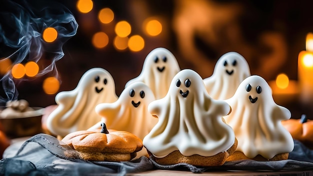 Adorabili biscotti fantasma per la divertente intelligenza artificiale generativa di Halloween