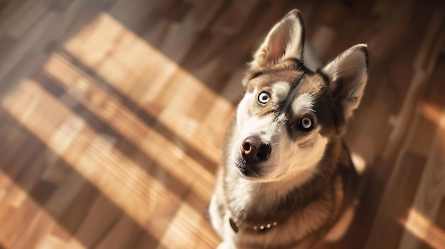 Adorabili Huskies cercano affetto dalla stazione di nutrimento