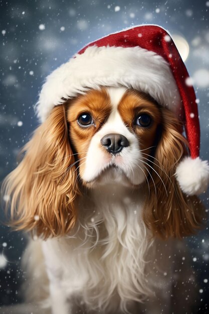 Adorabili ritratti di Natale Animali in abiti festivi ad acquerello Atmosfera di neve carina