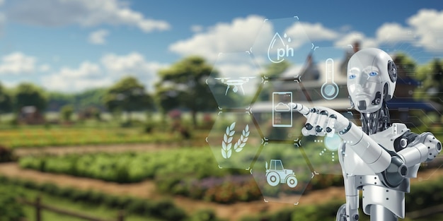 Advanced AI Robot Assisting in Farm Analysis and Quality Assessment