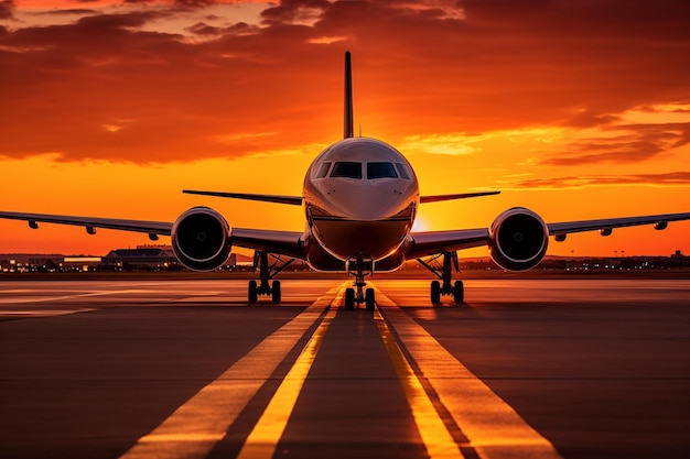 aereo che decolla da una pista di un aeroporto