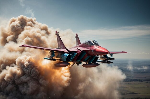 aereo da combattimento che vola nel cielo