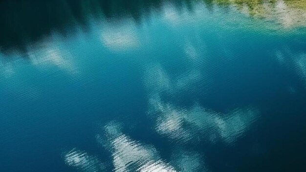 aereo dall'alto verso il basso incredibile lago di forma rotonda