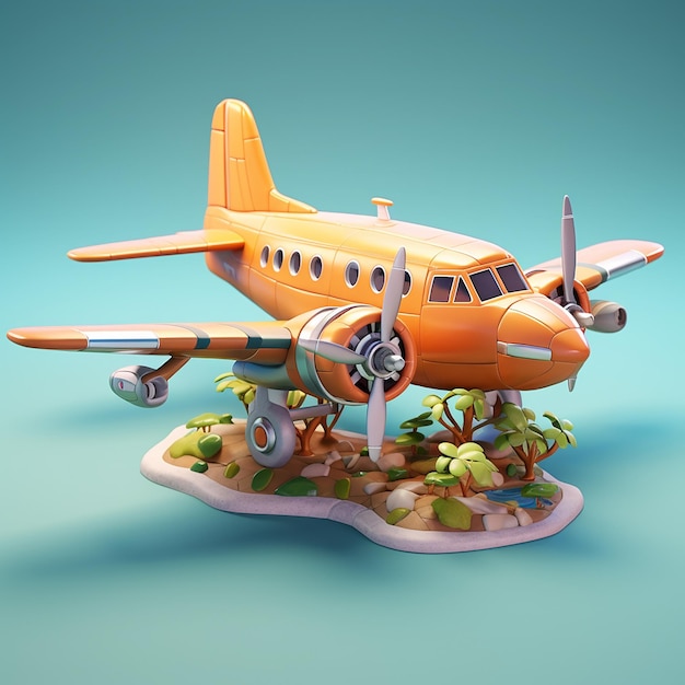 Aereo di cartoni animati 3D