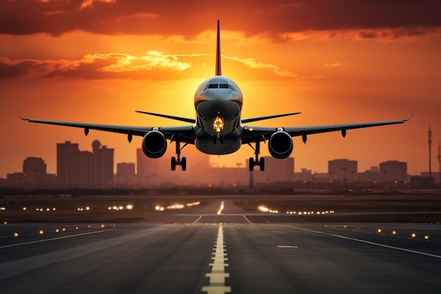 Aereo in decollo dall&#39;aeroporto