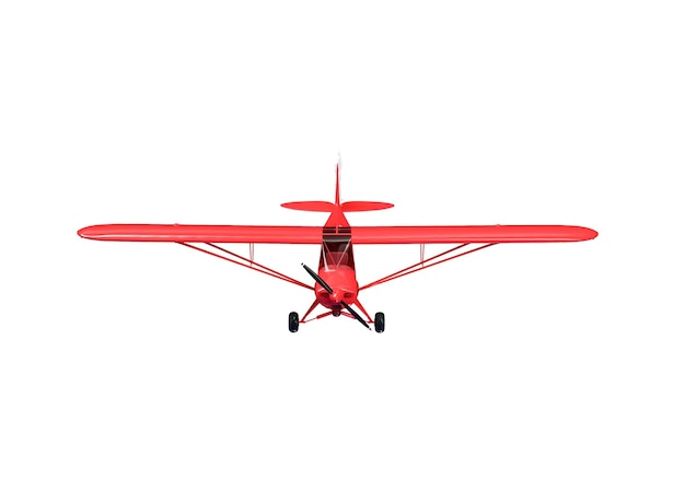 Aereo volante e banner sul cielo blu. illustrazione 3D