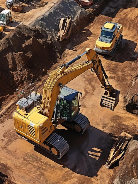 Aerial_view_above_a_digger_and_dumper_truck