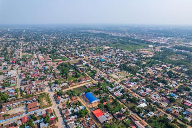 Aerial view of the city of Pucallpa capital of the province of Ucayali
