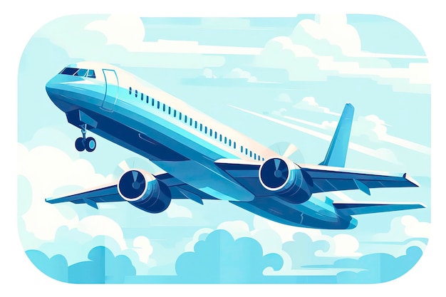 Aeroplano nell'illustrazione del cielo Illustrazione del trasporto Illustrazione dell'industria aeronautica Gener