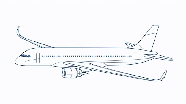 Aeroplano una linea disegno minimalismo design illustrazione vettoriale