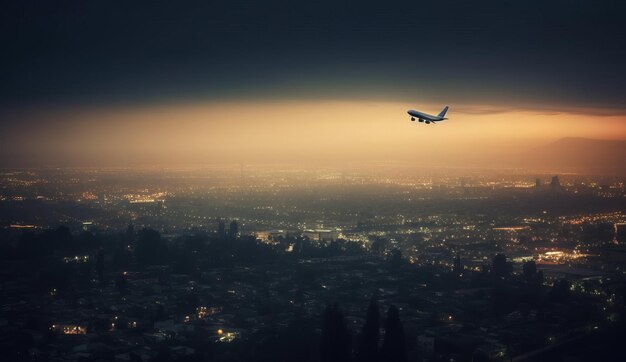 Aeroplano volante illustrazione AI generativa