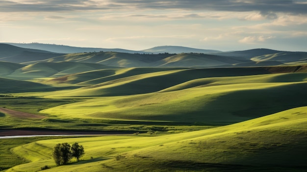 Affascinante fotografia del paesaggio del deserto verde collinare di Jeff Legg