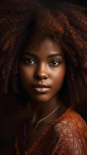 Afro bellezza ragazza generativa ai