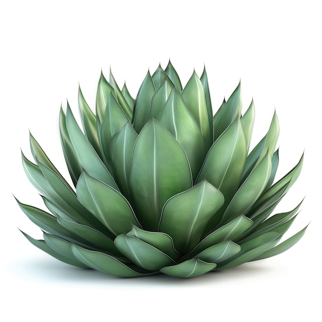 Agave su sfondo bianco AI altamente dettagliata